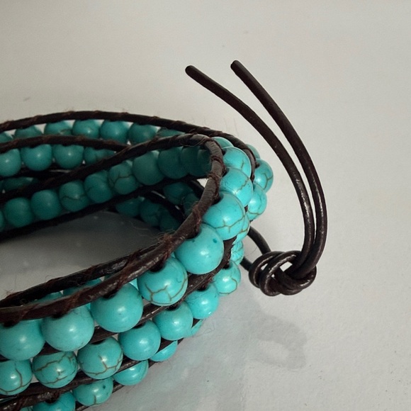 Boho Trendy Victoria Emerson Turquoise Beaded Wrap Bracelet - Picture 3 of 8